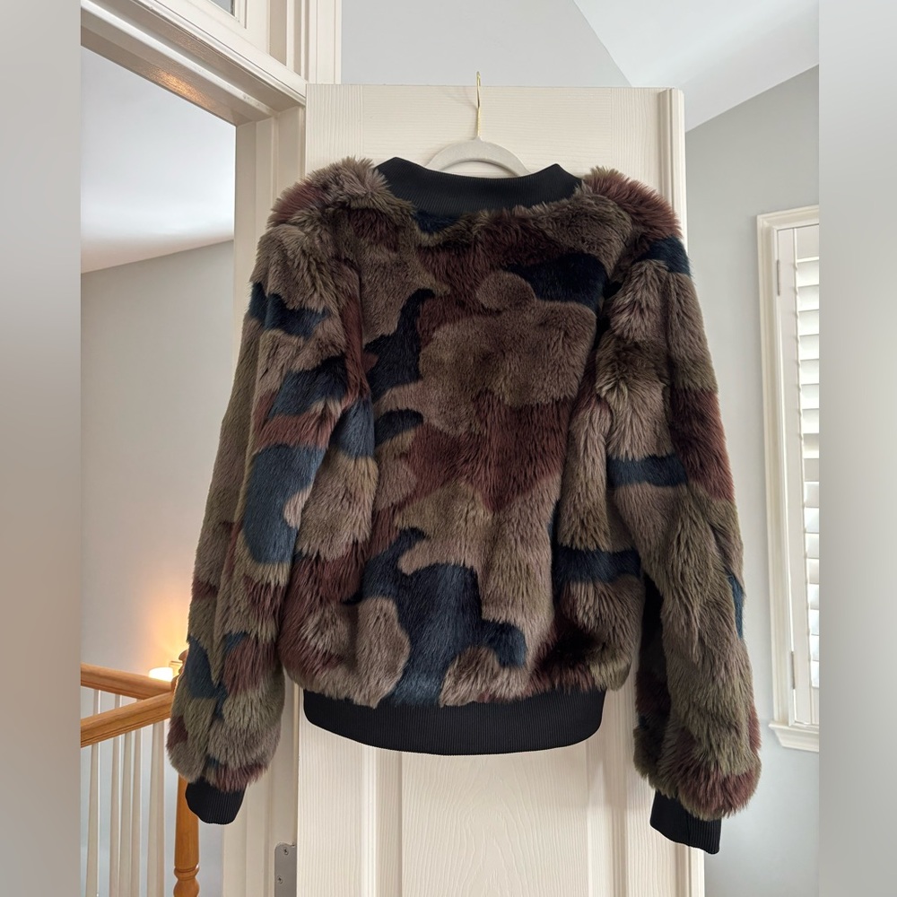 Anthropologie Camouflage Faux Fur Jacket - Picture 3 of 3